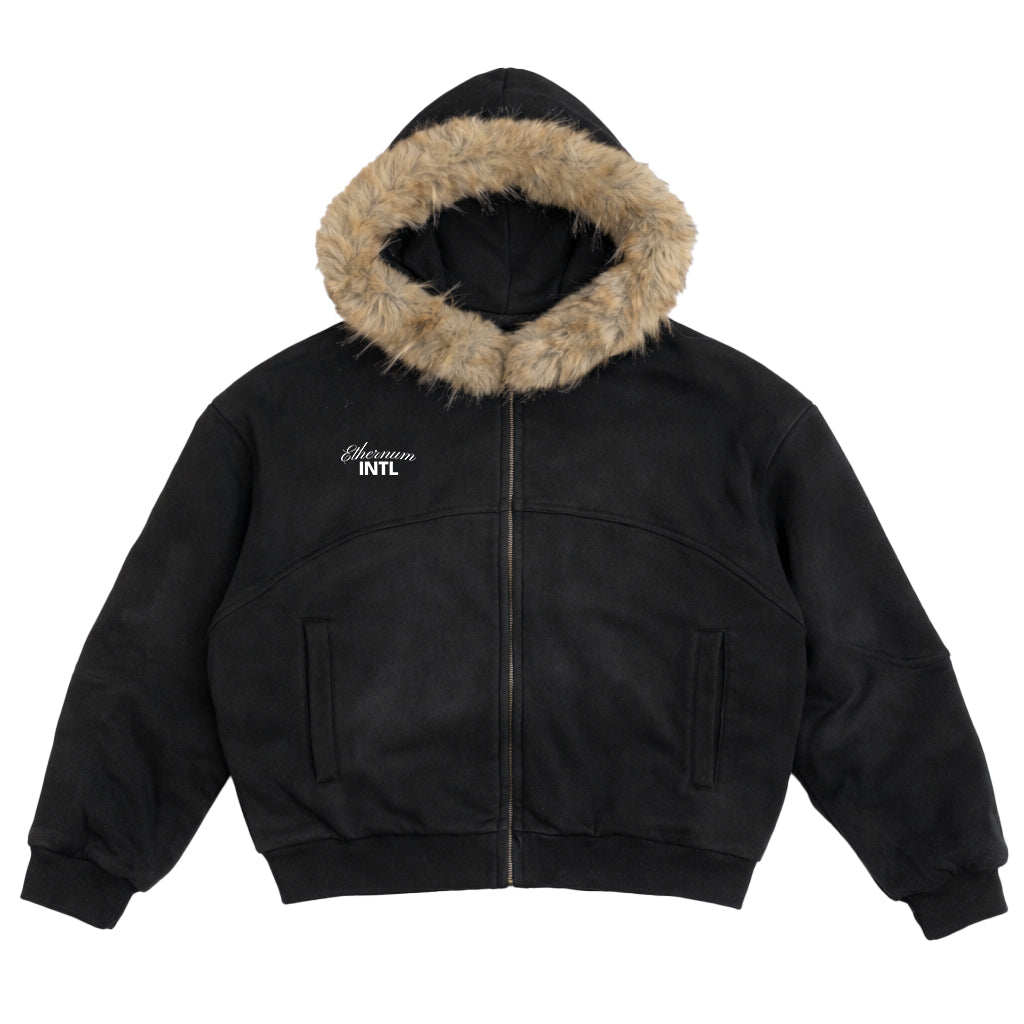 COAT WITH DETACHABLE FUR