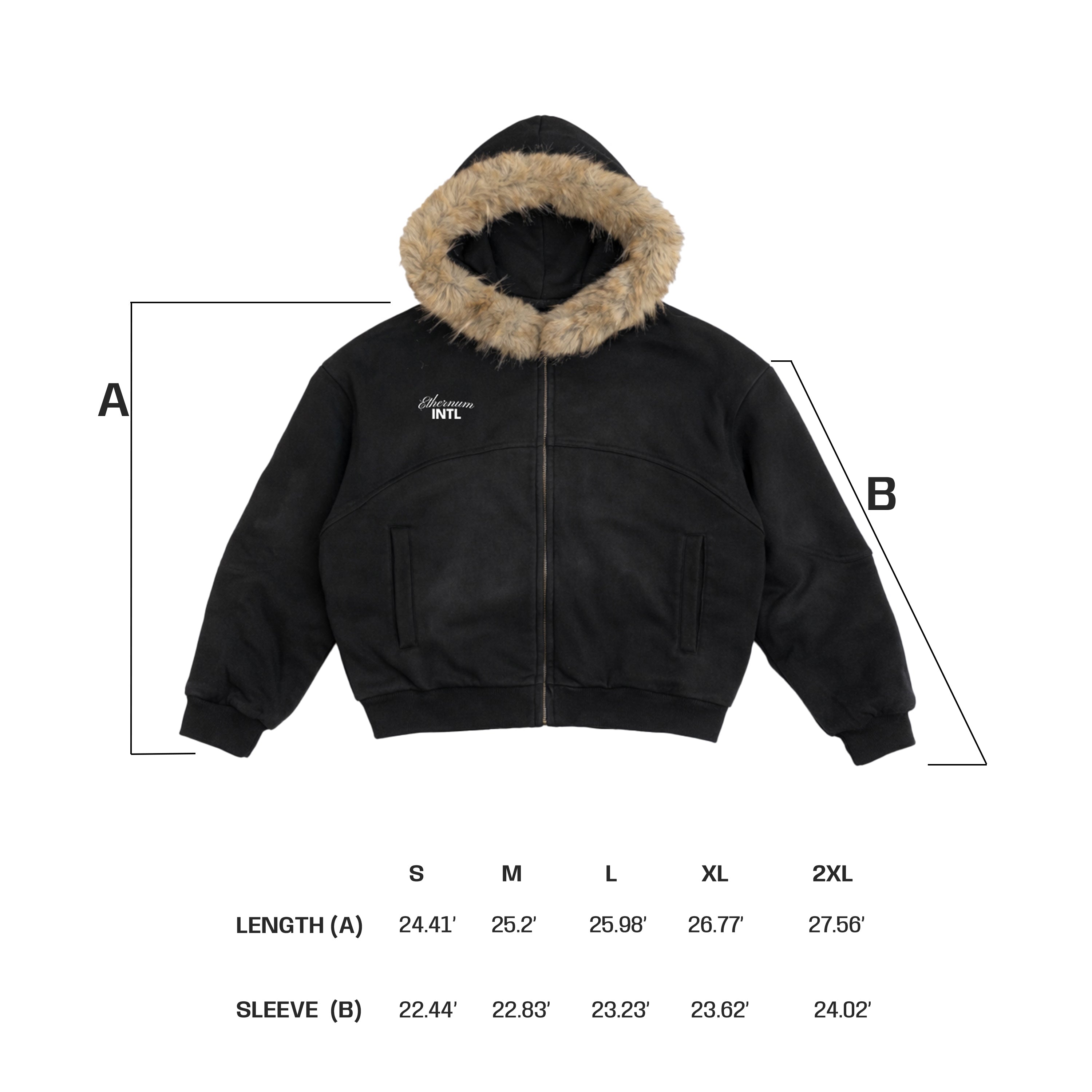 COAT WITH DETACHABLE FUR